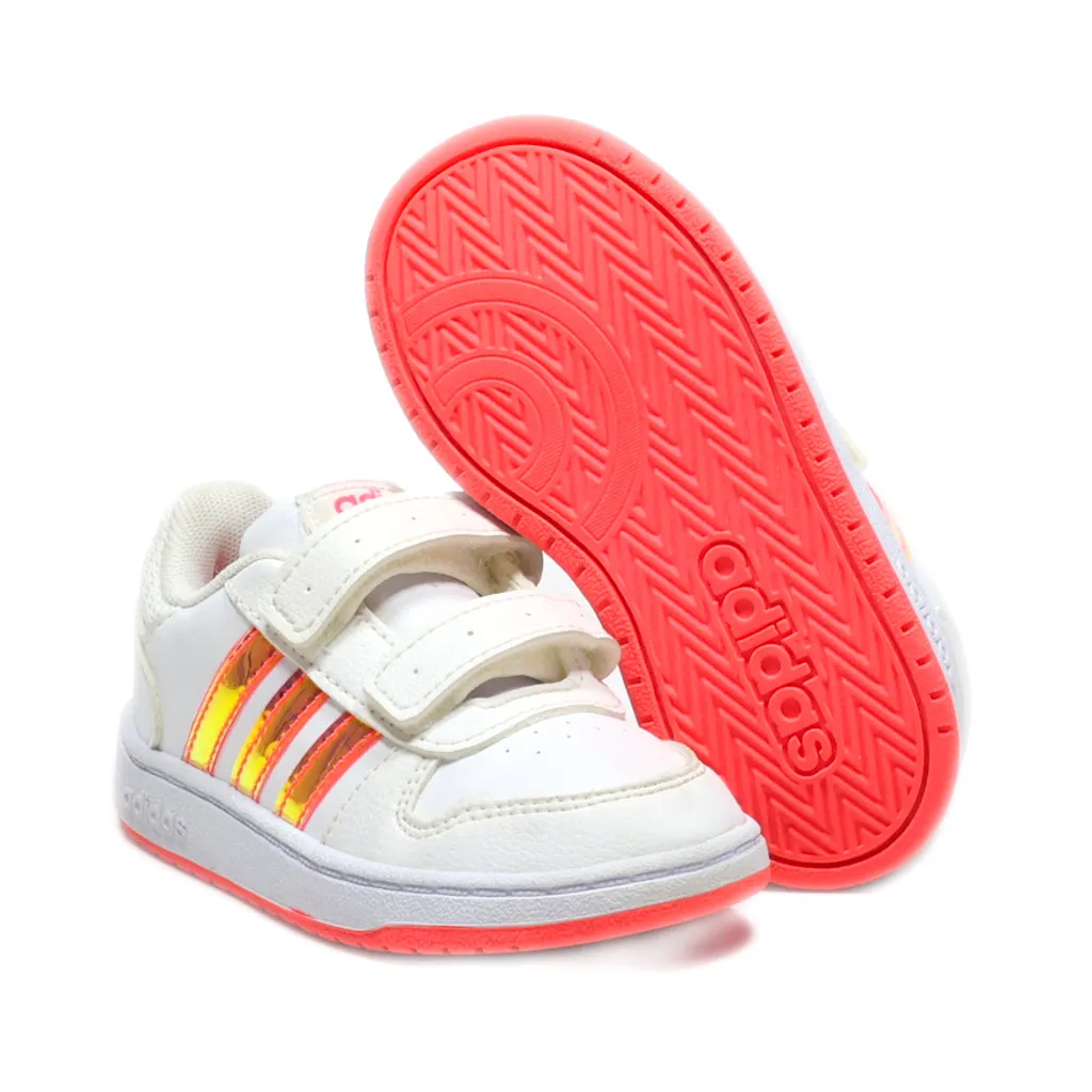 Adidas Hoops 2.0 Sneakers Leather White Colour For Kids