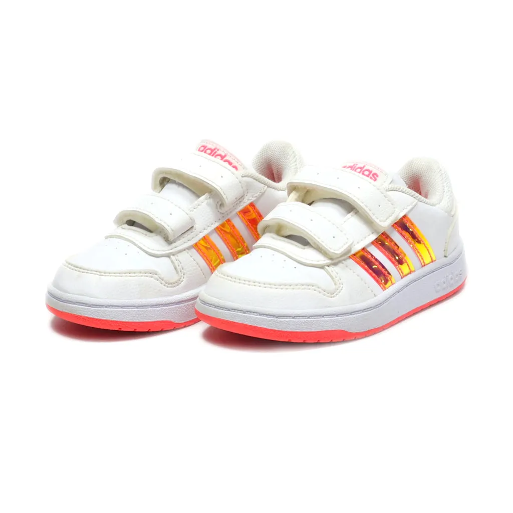 Adidas Hoops 2.0 Sneakers Leather White Colour For Kids