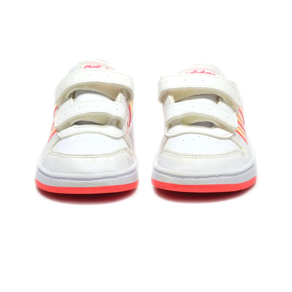 Adidas Hoops 2.0 Sneakers Leather White Colour For Kids
