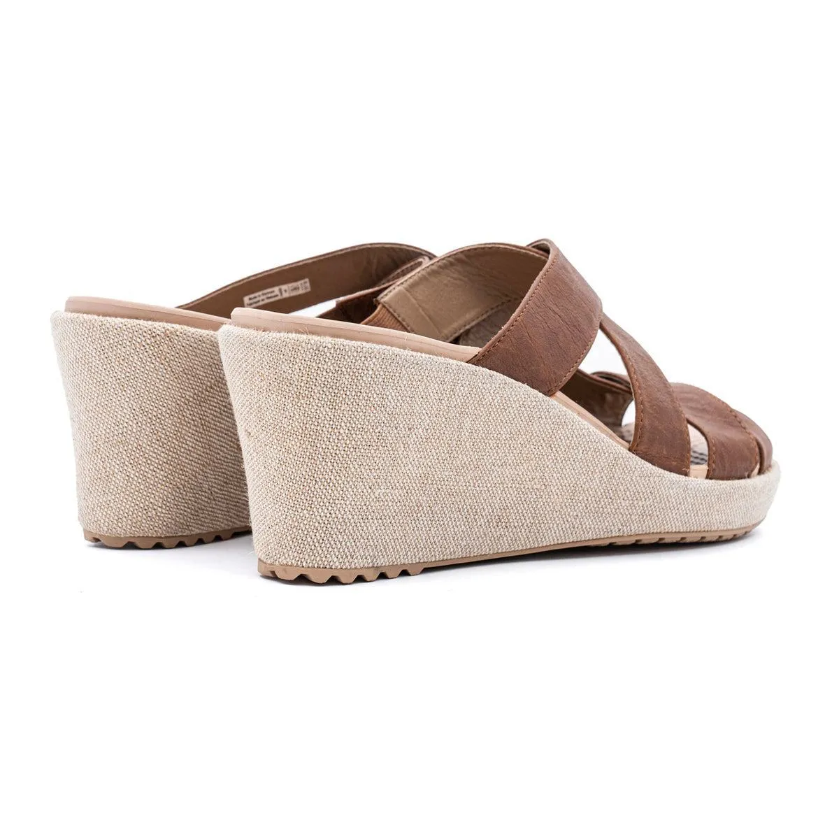 Crocs Aleigh Crisscross Wedge Sandals Leather Brown Colour For Women