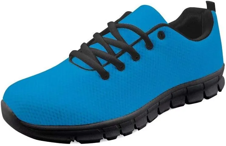 Dellukee Women's Casual Walking Shoes Solid Color Durable Breathable Lace Up Sport Running Fashion Sneaker