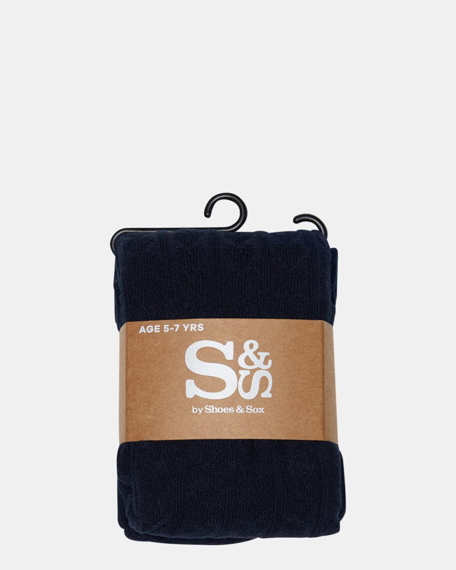 Heart Cable Cotton Tights II Navy