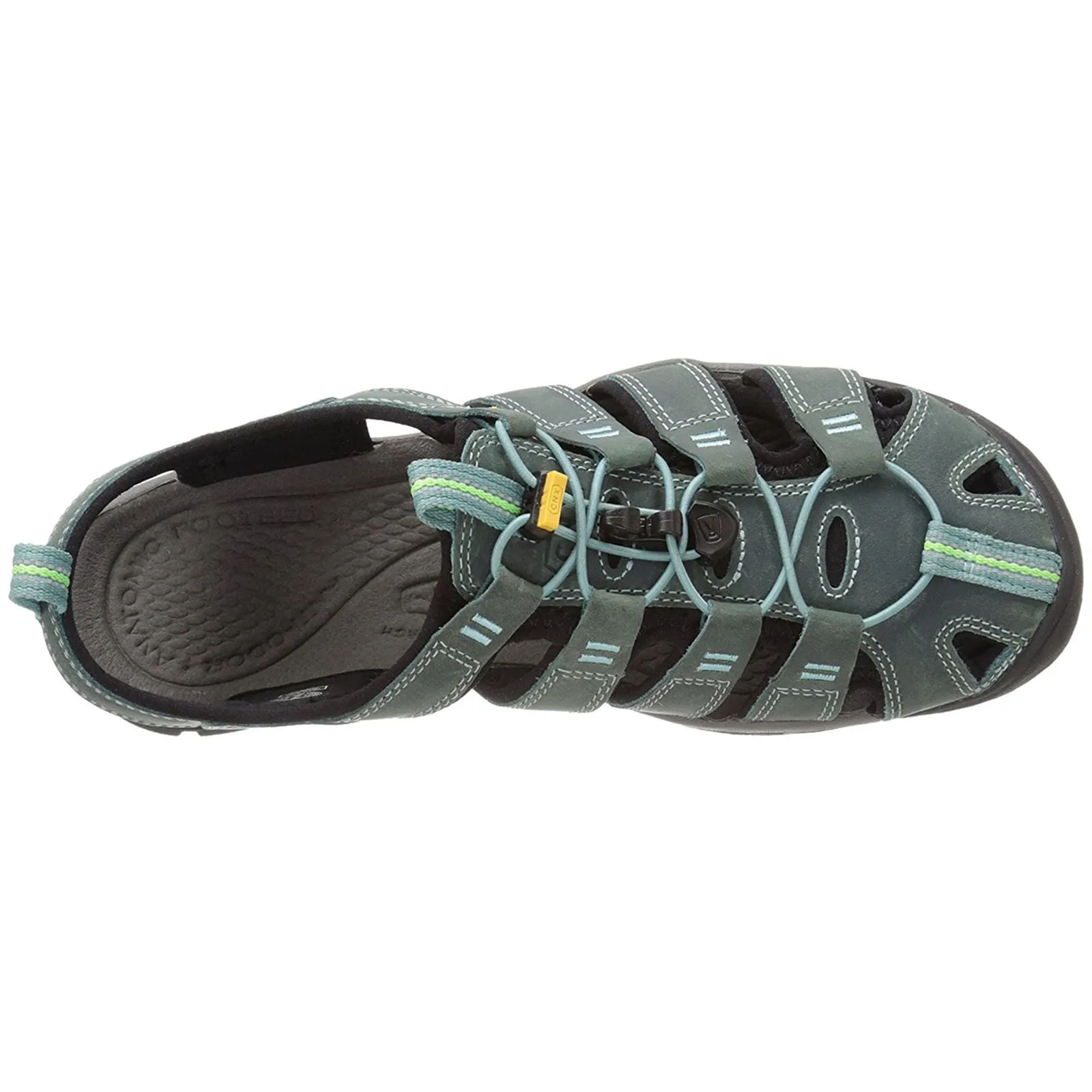 Keen Clearwater CNX Mineral Blue Yellow Womens Leather Hiking Outdoor Sandals - UK 7