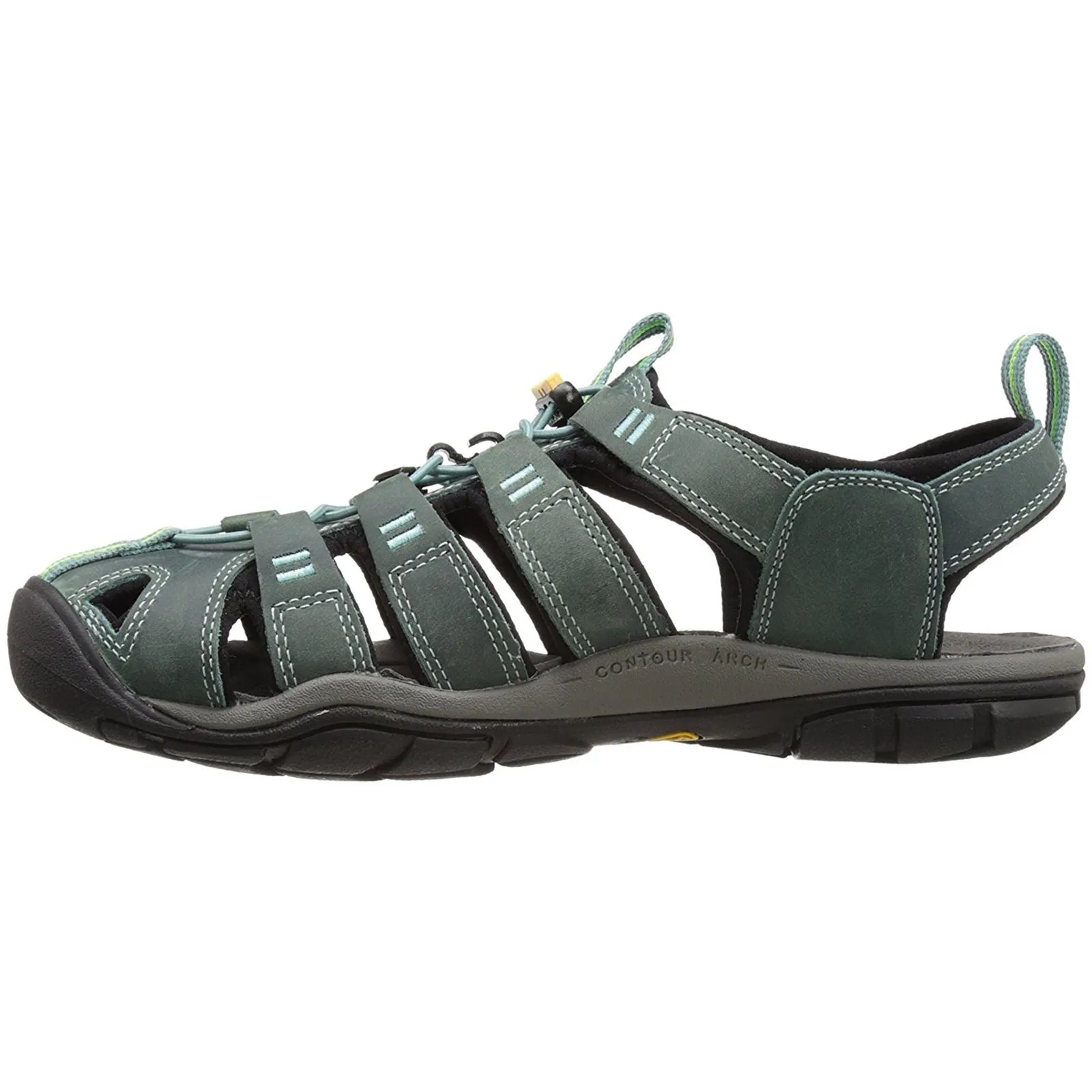 Keen Clearwater CNX Mineral Blue Yellow Womens Leather Hiking Outdoor Sandals - UK 7