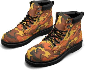 Pitovozu Camouflage Boots Womens Snow Boots Ankle Anti-Slip Combat Boots Lace Up Winter Waterproof Leather Boots Shoes Gifts for Women