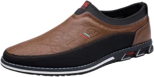 Plus Size Stylish Men's Color Block Slip-On Loafers - Ultra-Comfortable, Non-Slip, Durable