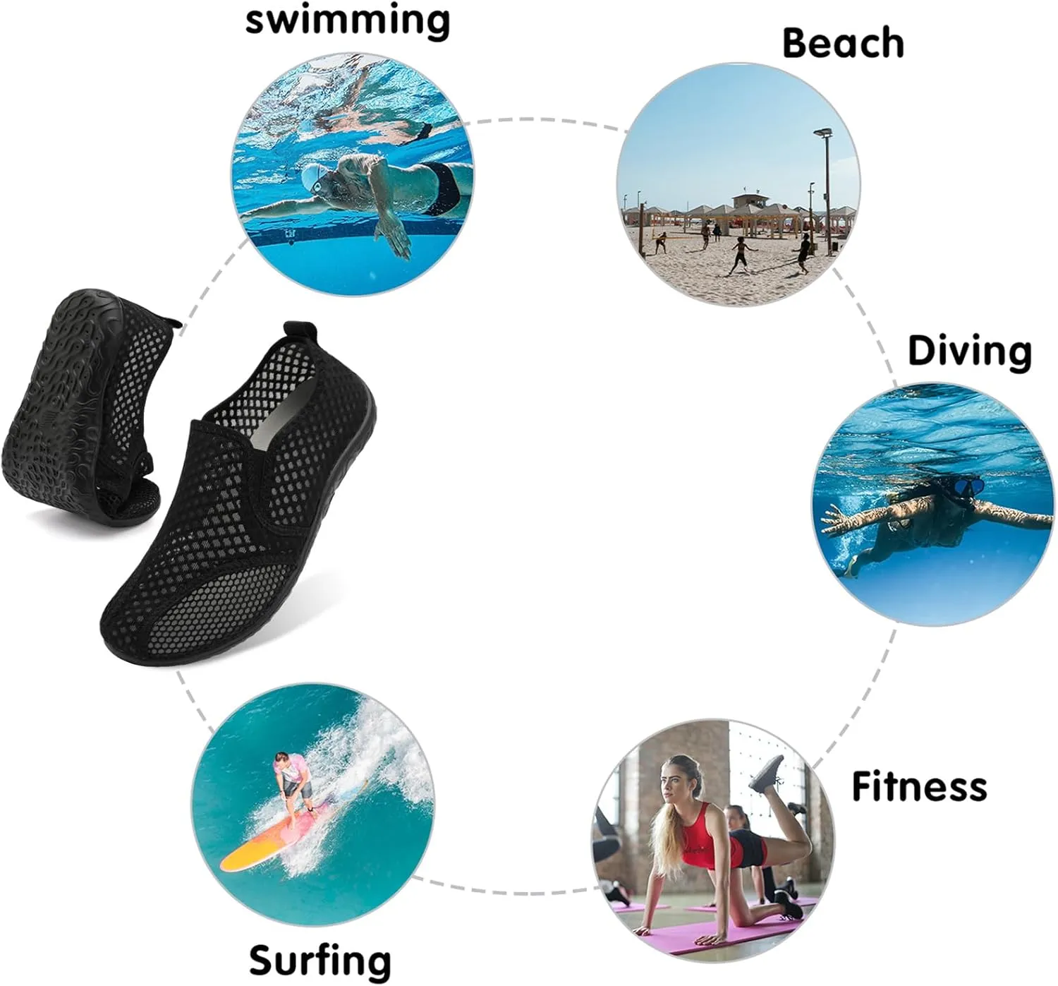 Spesoul Water Shoes for Women Men Quick-Dry Swim Shoes Barefoot Aqua Socks Breathable Beach Sandals for Pool Surf Travel Camping Yoga Outdoor Sports