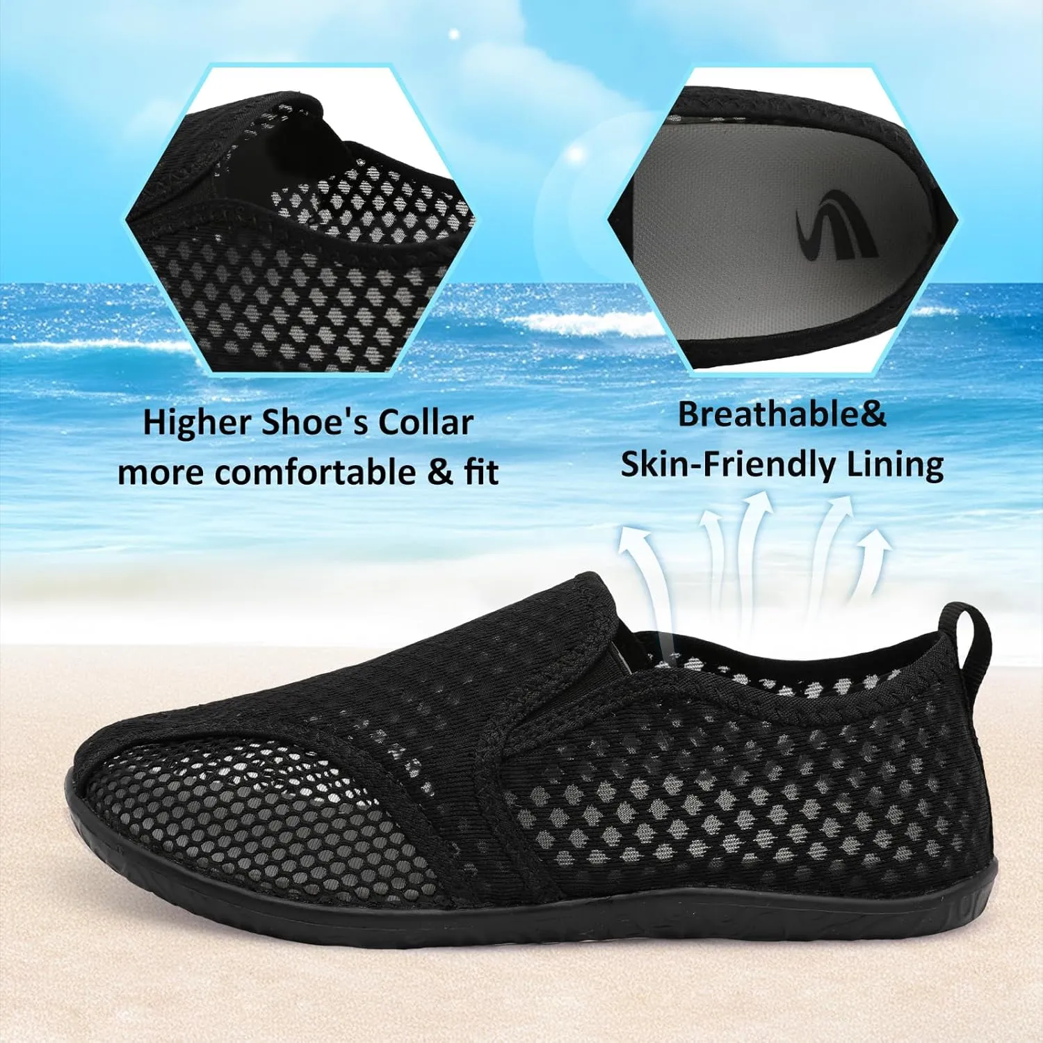 Spesoul Water Shoes for Women Men Quick-Dry Swim Shoes Barefoot Aqua Socks Breathable Beach Sandals for Pool Surf Travel Camping Yoga Outdoor Sports