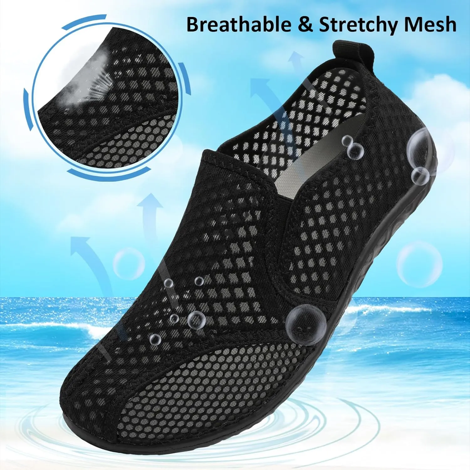 Spesoul Water Shoes for Women Men Quick-Dry Swim Shoes Barefoot Aqua Socks Breathable Beach Sandals for Pool Surf Travel Camping Yoga Outdoor Sports