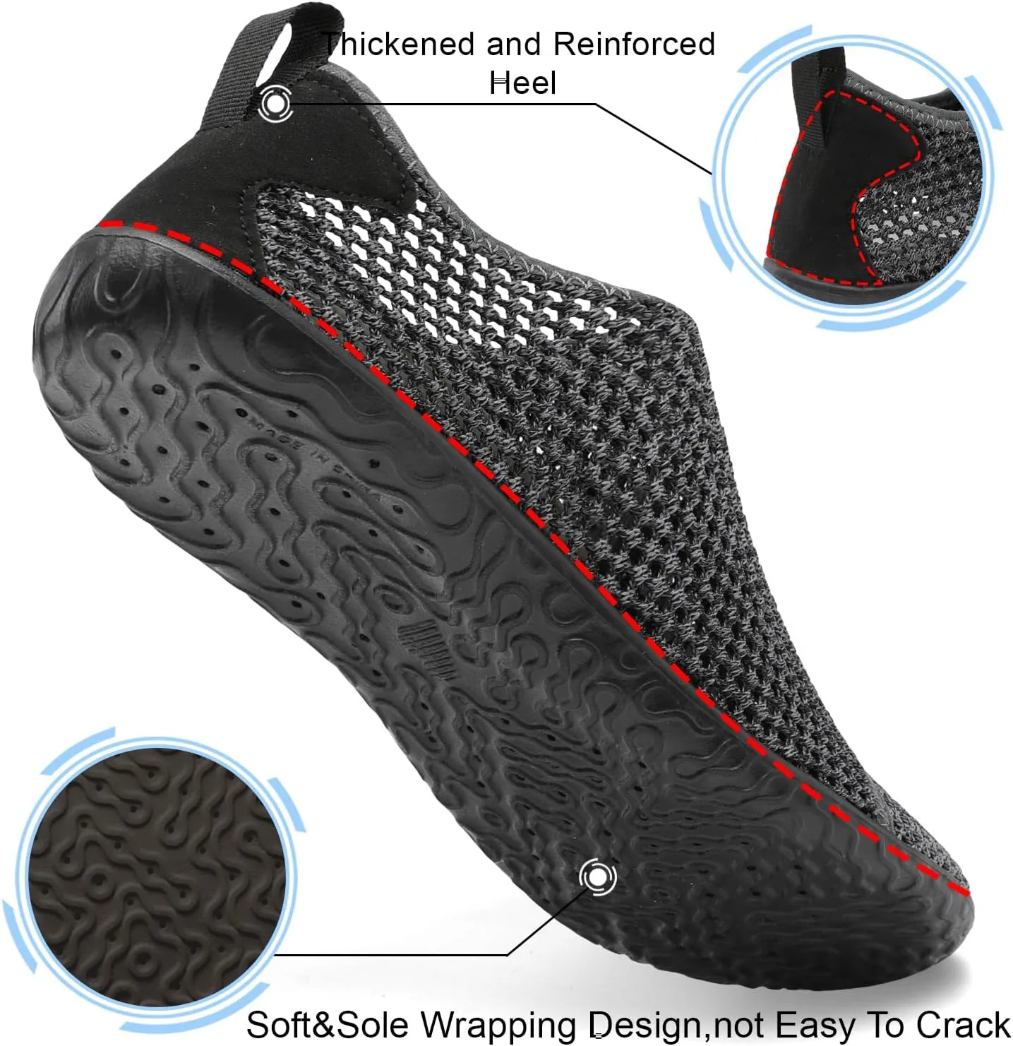 Spesoul Womens and Mens Water Shoes Breathable Quick Dry Soft Barefoot Aqua Socks for Hiking Swim Beach Surf Yoga Sport