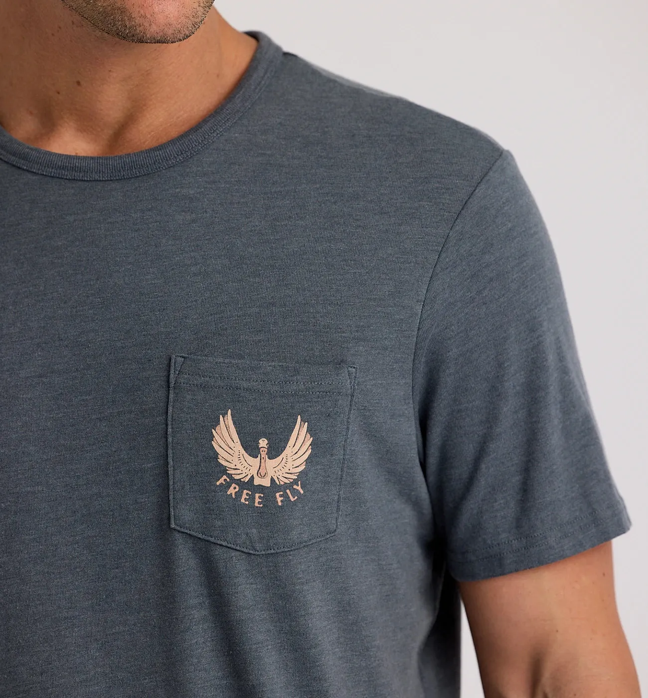 Spoonbill Pocket Tee - Heather Storm Cloud