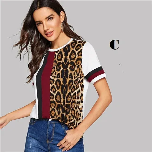 Summer Leisure Ladies T-Shirt Tops^