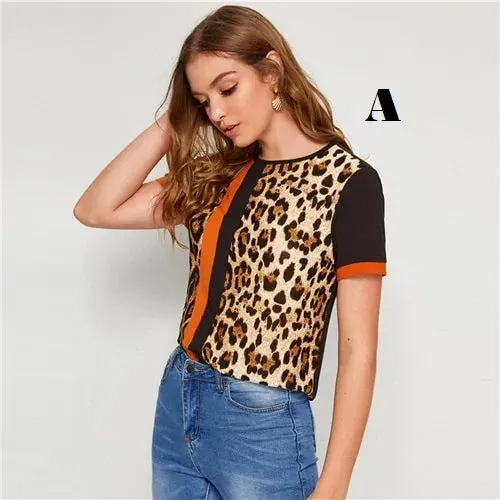 Summer Leisure Ladies T-Shirt Tops^