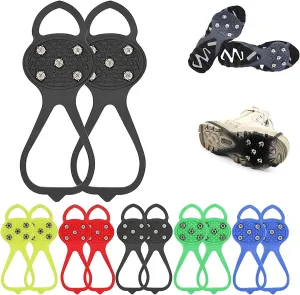 Universal Non-Slip Gripper Snow Grips, Durable Ice Traction Cleats for Shoes, Anti-Slip Silicone Gripper Spikes for Climbing, Walking, Hiking