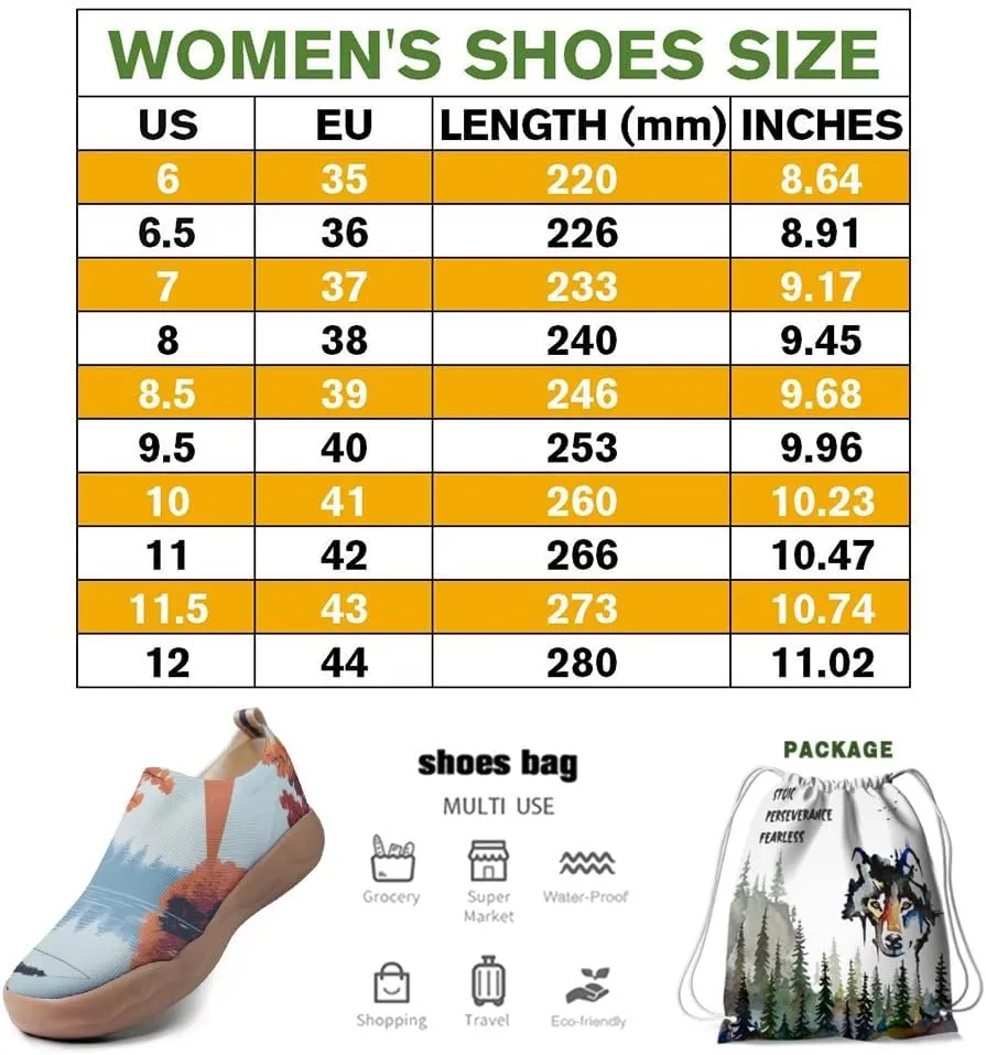 Women's Art Travel Shoes Slip-on Loafers Comfortable, Light and Fashionable Sneakers