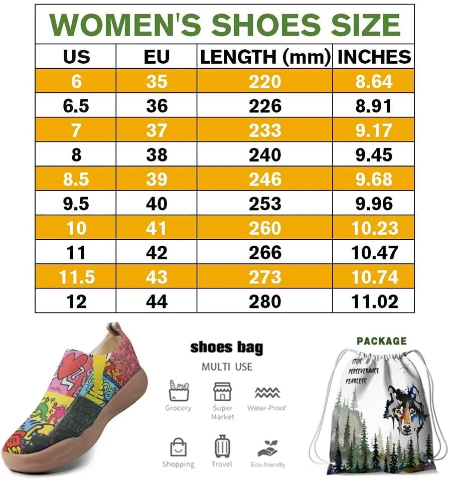 Women's Art Travel Shoes Slip-on Loafers Comfortable, Light and Fashionable Sneakers