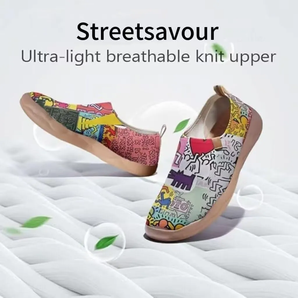 Women's Art Travel Shoes Slip-on Loafers Comfortable, Light and Fashionable Sneakers