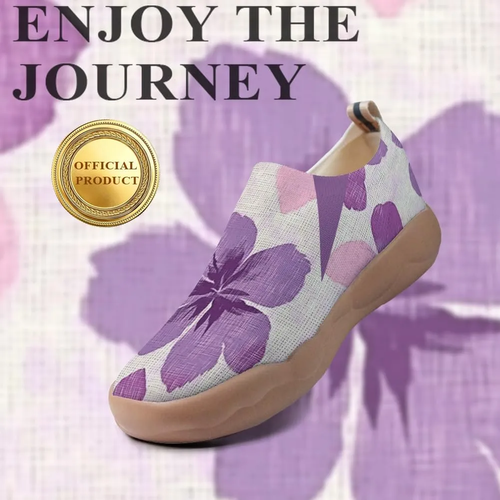 Women's Knitted Slip-on Loafers Comfortable, Light and Fashionable Sneakers Art Painted Travel Shoes