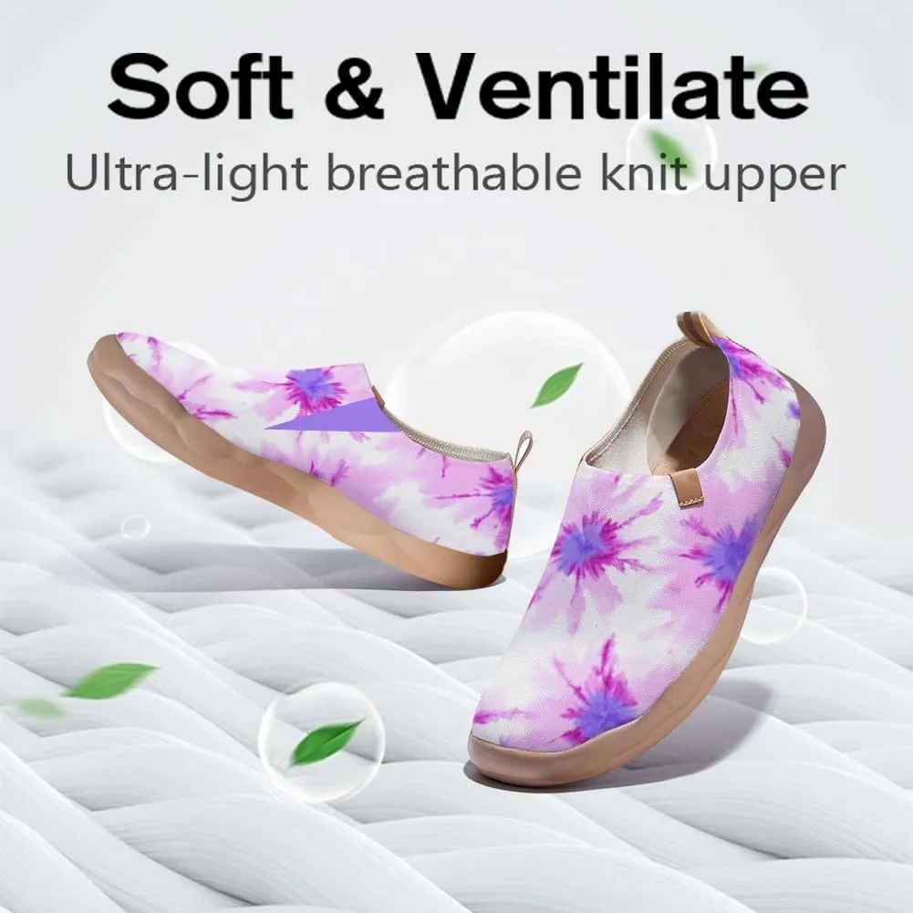 Women's Knitted Slip-on Loafers Comfortable, Light and Fashionable Sneakers Art Painted Travel Shoes