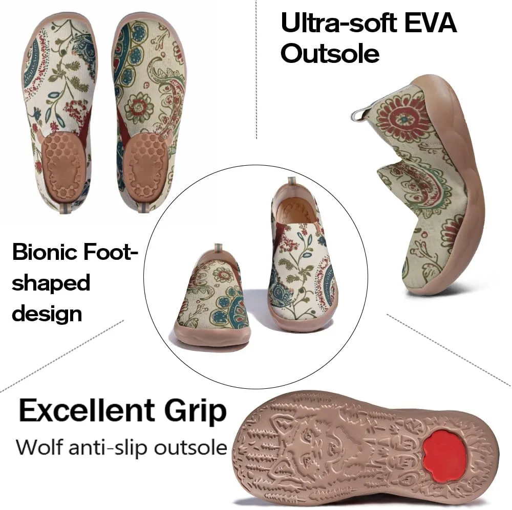 Women's Knitted Slip-on Loafers Comfortable, Light and Fashionable Sneakers Art Painted Travel Shoes
