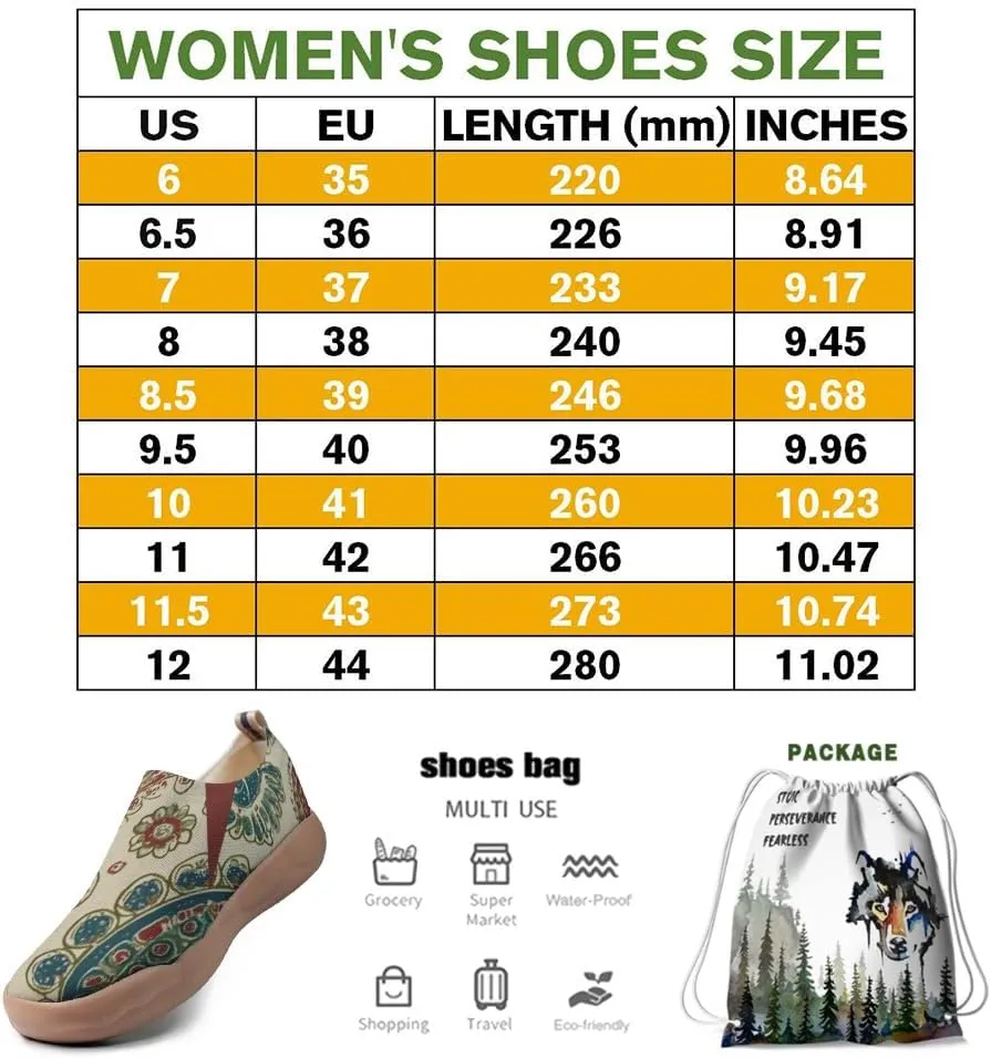Women's Knitted Slip-on Loafers Comfortable, Light and Fashionable Sneakers Art Painted Travel Shoes