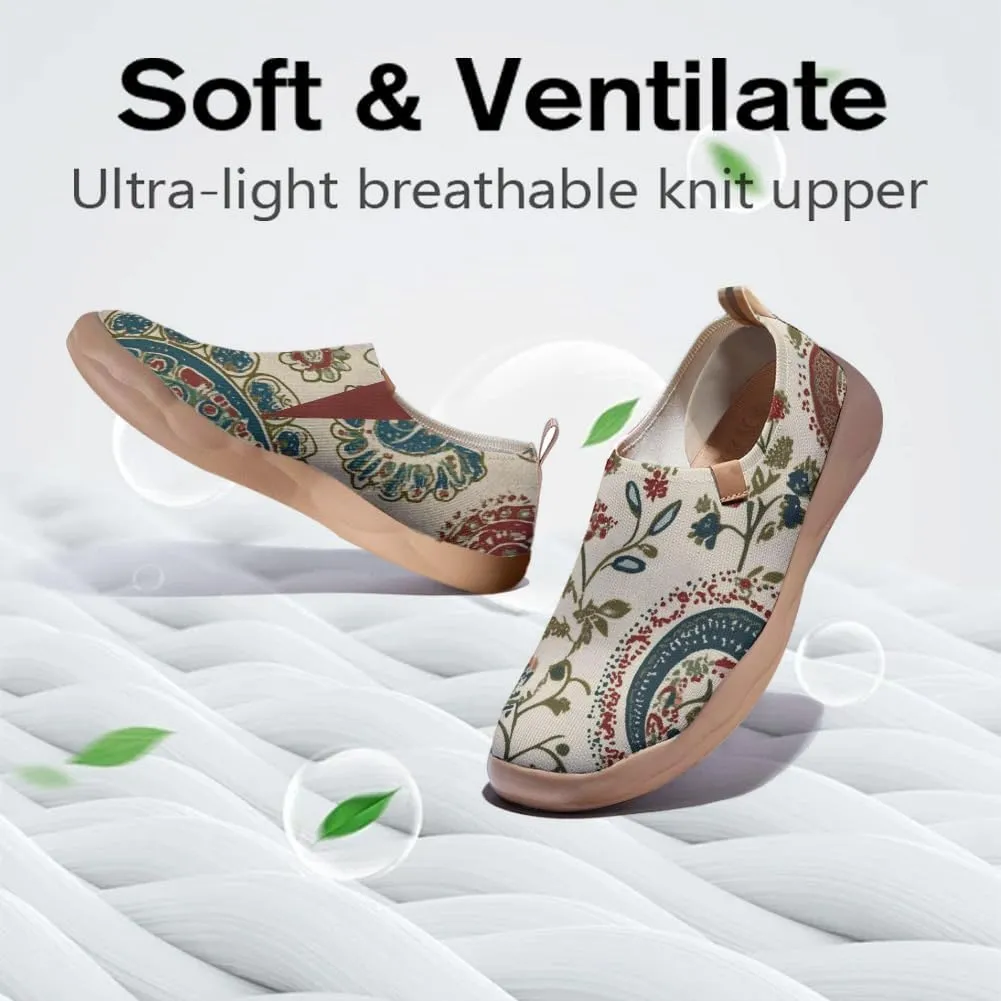 Women's Knitted Slip-on Loafers Comfortable, Light and Fashionable Sneakers Art Painted Travel Shoes