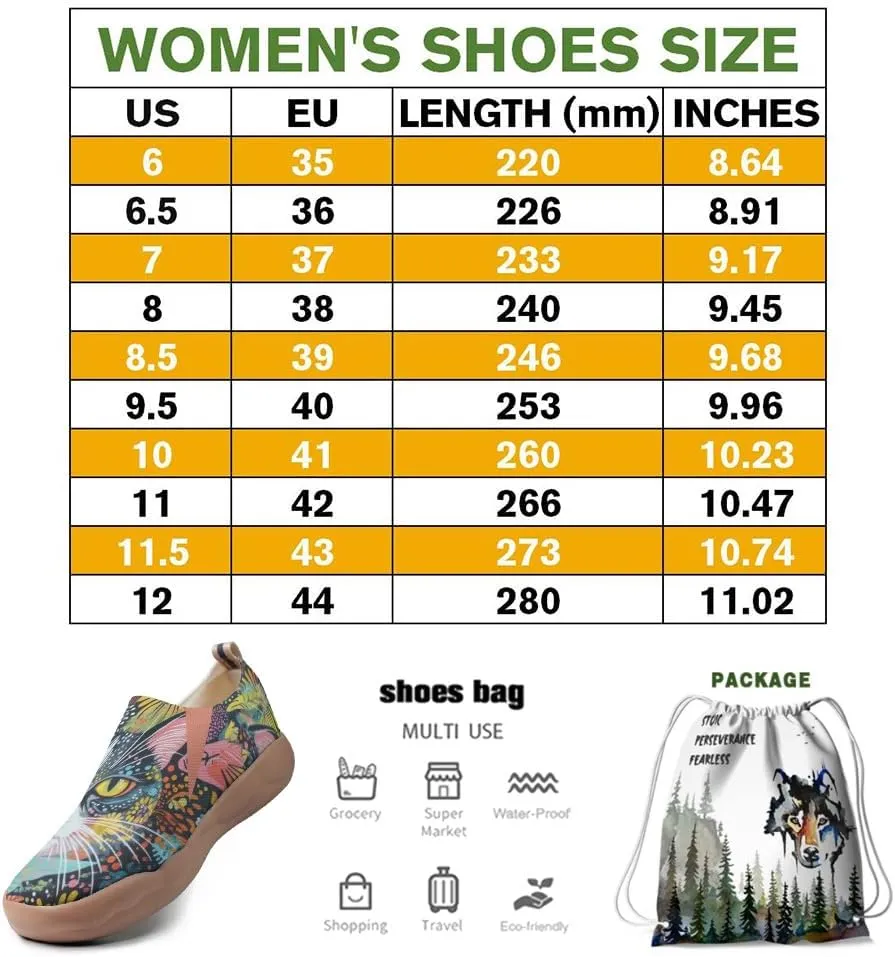 Women's Knitted Slip-on Loafers Comfortable, Light and Fashionable Sneakers Art Painted Travel Shoes