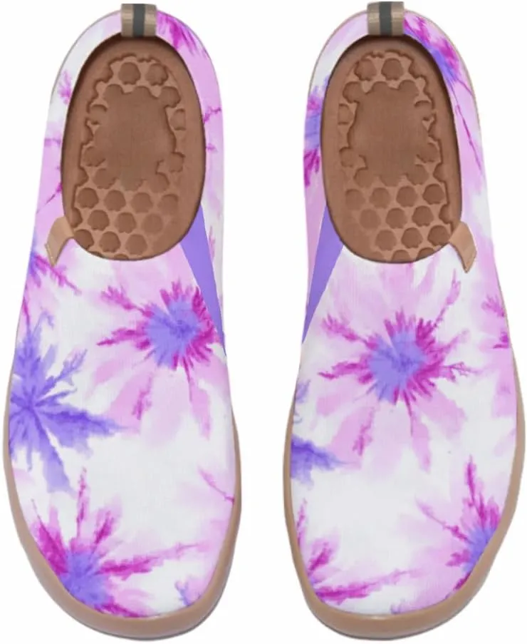 Women's Knitted Slip-on Loafers Comfortable, Light and Fashionable Sneakers Art Painted Travel Shoes