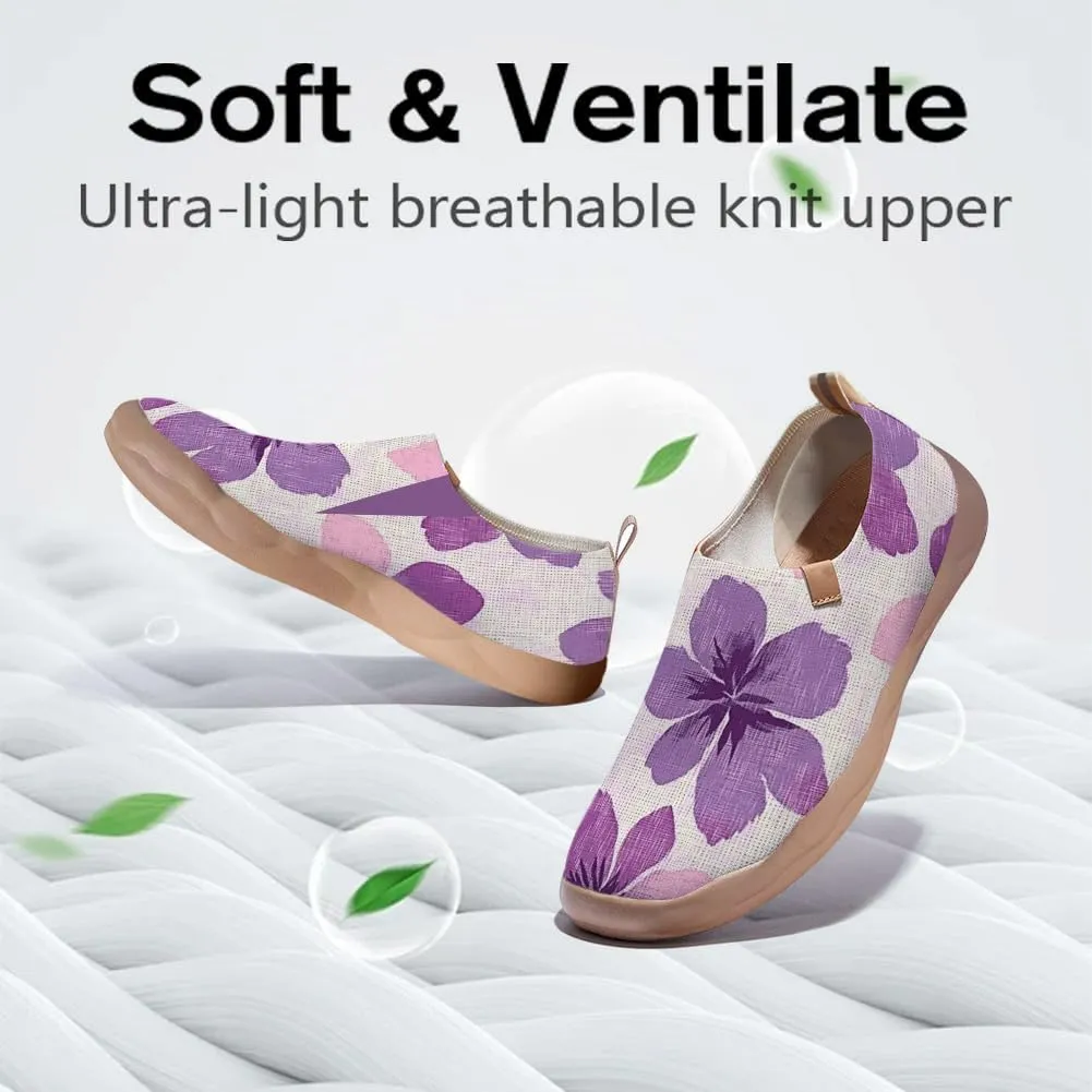 Women's Knitted Slip-on Loafers Comfortable, Light and Fashionable Sneakers Art Painted Travel Shoes